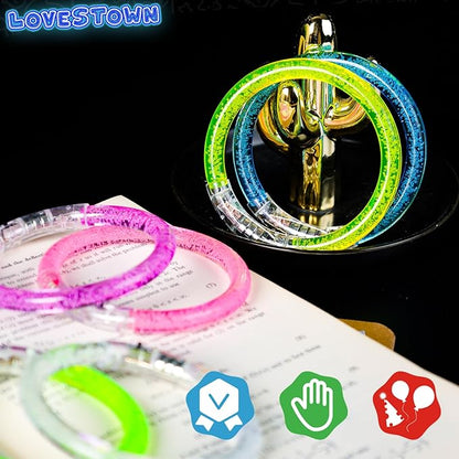 LovesTown 24PCS Glow Bracelets Bulk, LED Bracelets Light up Wristbands Glow in the Dark 6 Neon Colors for Birthday Party Favors Carnival Concerts Rave Party