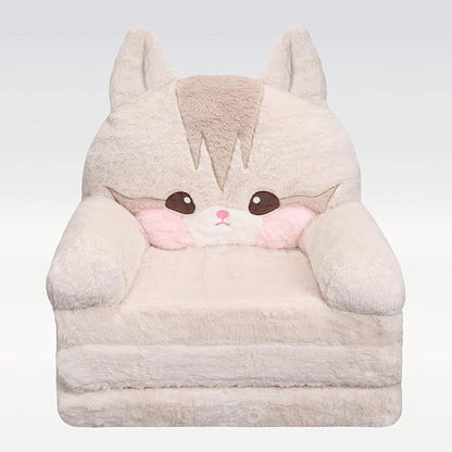 MONKISS 2-in-1 Toddler Couch Chairs Comfy, Kids Chair Couch, Mini Couch, Flip Out Sherpa Kids Sofa, Baby Couch, Chair for Toddlers 1-3, Kids Lounge Chair Reading Chair, Kids Couch Bed Fold Out, Cat