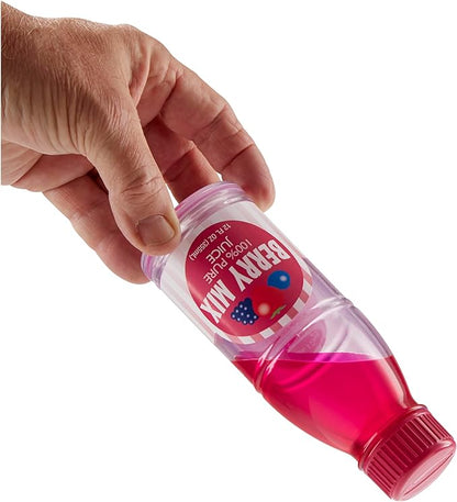 Melissa & Doug Tip & Sip Toy Juice Bottles and Activity Card (6 Pcs) Pretend Play Food Set, Play Kitchen Food For Ages 3+