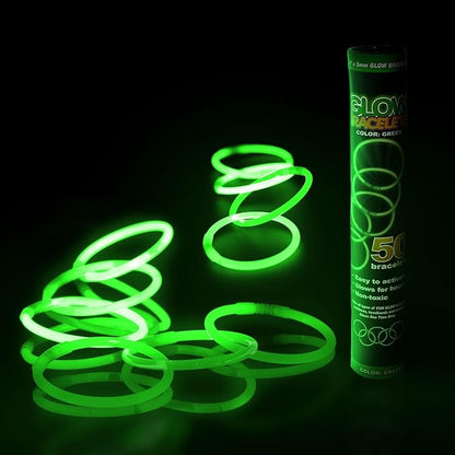 8" Glow Stick Bracelets - Bulk 50 Pack (Green)