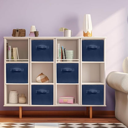ShellKingdom Storage Bins, Foldable Fabric Storage Cubes And Cloth Organizer Drawer For Closet And Toys, 2 Pack (Dark Blue)