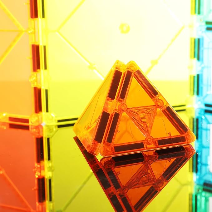 STEM Magnetic Tiles 70pcs, Montessori Sensory Building Blocks for Toddlers Ages 3+ Educational Construction Toys with Stacking Blocks, Creative Learning for Boys & Girls