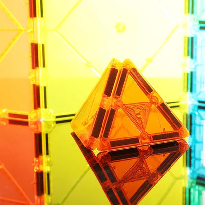 STEM Magnetic Tiles 70pcs, Montessori Sensory Building Blocks for Toddlers Ages 3+ Educational Construction Toys with Stacking Blocks, Creative Learning for Boys & Girls