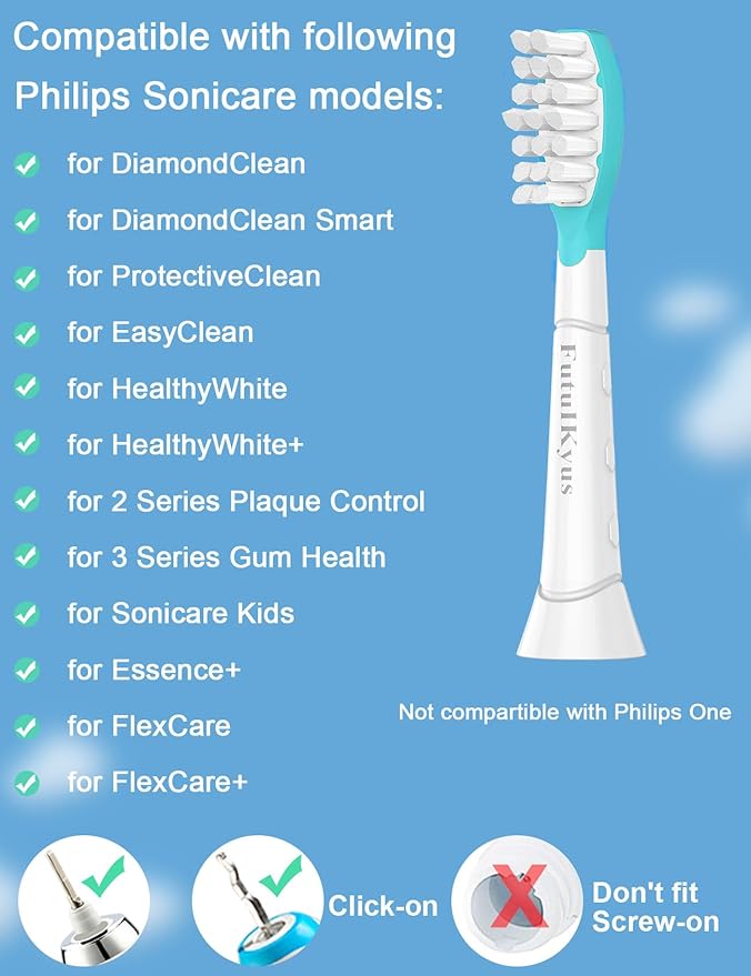 Kids Replacement Heads for Philips Sonicare: 7+ Child Soft Electric Toothbrush Standard Children Brush Head for Boy Girl, Pink & Blue 4 Pack