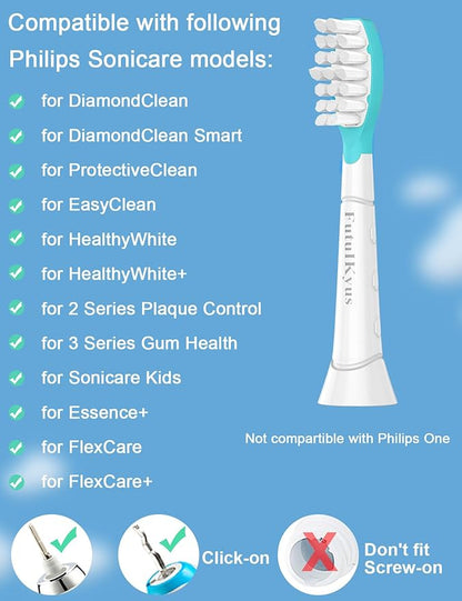 Kids Replacement Heads for Philips Sonicare: 7+ Child Soft Electric Toothbrush Standard Children Brush Head for Boy Girl, Pink & Blue 4 Pack