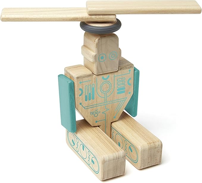 Tegu Magbot Magnetic Wooden Block Set, 1-99 years old, 9 piece