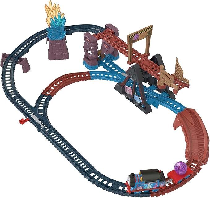 Thomas & Friends Motorized Toy Train Set Crystal Caves Adventure with Thomas, Tipping Bridge & 8 Ft of Track for Preschool Kids Ages 3+ Years