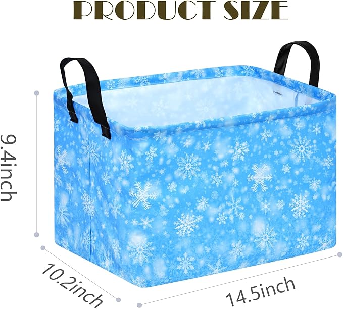 MAIZMZ Snow Storage Basket,Kids Storage Bins Closet Organizer Cube Collapsible Nursery Hamper Waterproof Clothes Toy Bin Book Shelf Party Decor