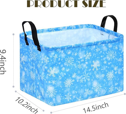 MAIZMZ Snow Storage Basket,Kids Storage Bins Closet Organizer Cube Collapsible Nursery Hamper Waterproof Clothes Toy Bin Book Shelf Party Decor
