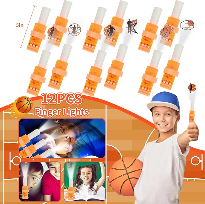 Basketball Party Favors Birthday Supplies 72pcs Buck Keychains Silicone Bracelets Punch Balloons Finger Lights Stickers Stamp Scratch Art Set For Kids Pinata Stuffer Boys Girls