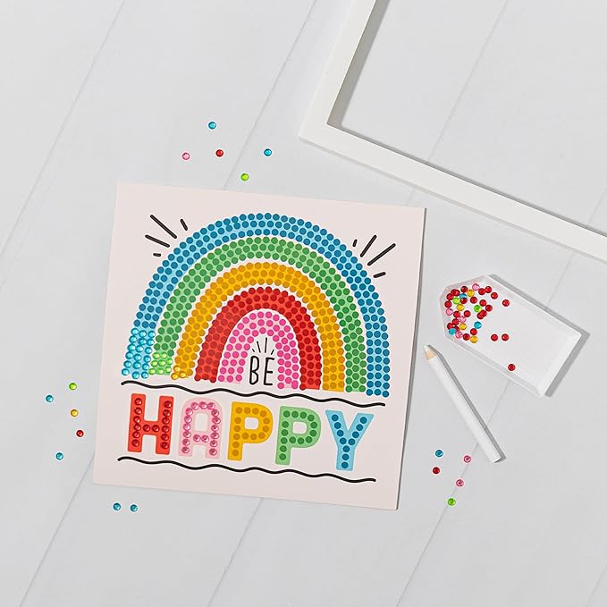 Rainbow & Blooms Gem Art Kit - 1100+ pc Set, DIY Craft Project, Create Art That Sparkles, No-Mess Peel & Stick, Kids Ages 6+