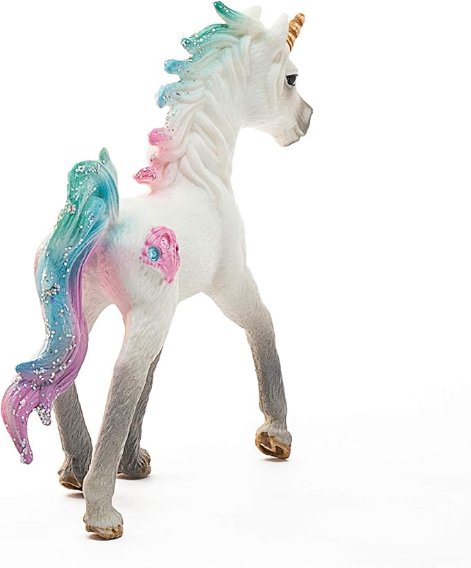 Schleich bayala, Unicorn Toys for Girls and Boys, Sea Unicorn Baby with Gems, Blue and Pink
