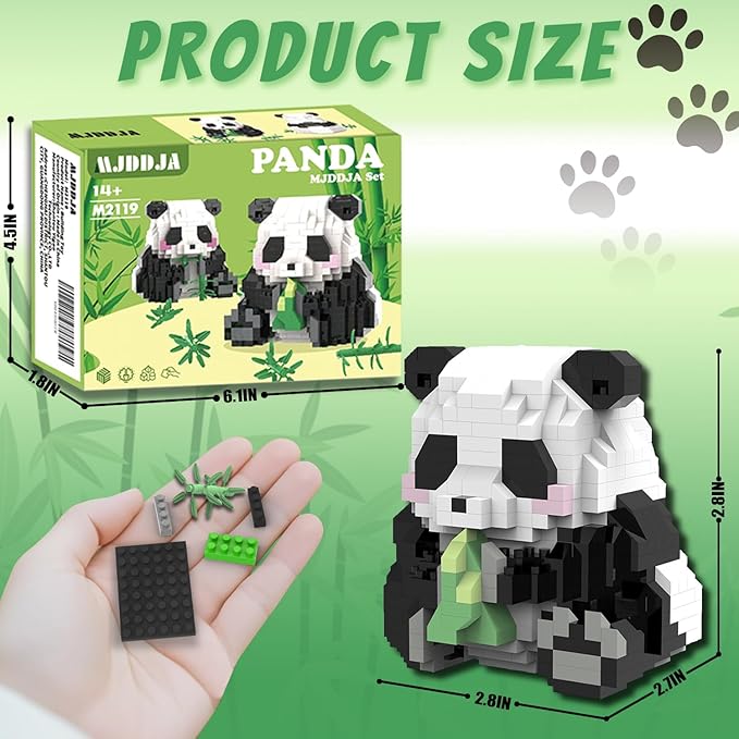 Mini Panda Building Blocks, 2 in 1, Party Favors- Micro Blocks Panda Toy for Kids 12 13 14 15 16+, Mini Blocks Building Sets for Adults, Easter/Birthday for Teens(606 PCS)