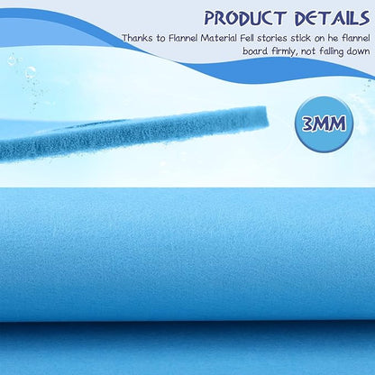 4 Pieces Felt Board for Toddlers Classroom Flannel Board Stories for Preschool Homeschooling, Kids Felt Story Activity Wall Hanging Children Birthday Gifts, 11.8 x 15.75 Inch (Blue)