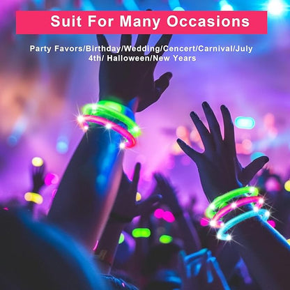 36Pcs Glow Bracelets,Led Bracelets,Glow in The Dark Bracelets,Light up Bracelets,Neon Bracelets,Neon Party Favors Carnival Birthday Concert Party Game Gifts Suitable for children/adults