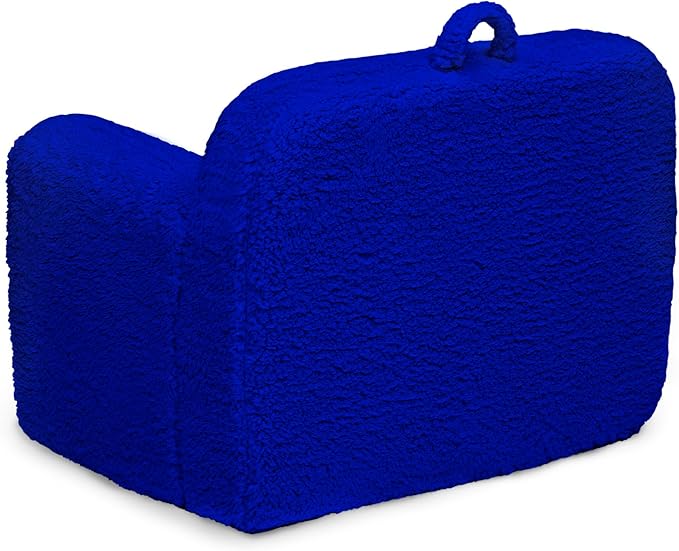Delta Children Sherpa Cozee Chair - Foam Kids Chair for Ages 18 Months and Up, Royal Blue