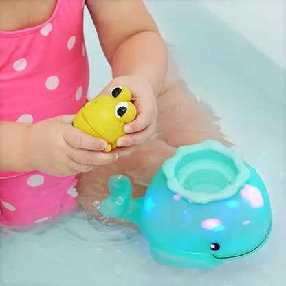 B. toys – Animal Bath Toys – Color Changing Frog Bath Squirt & Light-Up Whale – Baby Bath time Set – Glowing Lights – 6 Months + – Glow & Splash