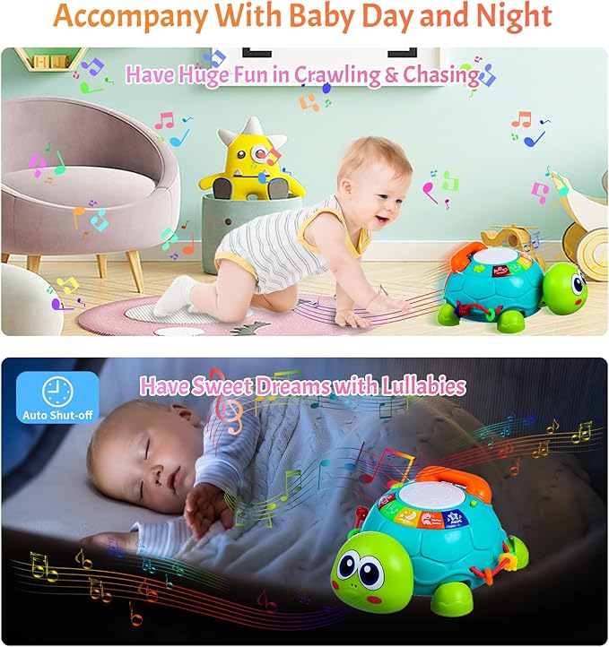 Baby Toys 6 to 12 Months Crawling Turtle Musical Infant Toy for 12 Months Old Light Up Tummy Time Toys Early Eduactional Learning Montessori Toy for 8 9 10 Month Baby Boy Girl Toddler