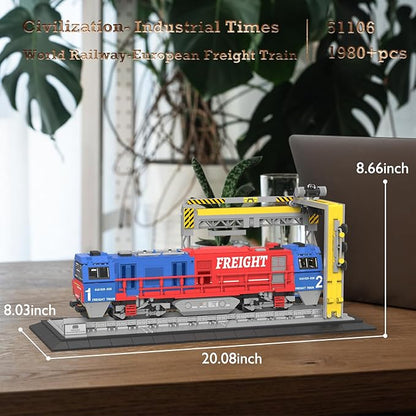 JMBricklayer Train Building Set for Adults, G2000 City Freight Train with Train Track, Diesel Locomotive Model Collectible or Display, Gift for Boys Girls 51106