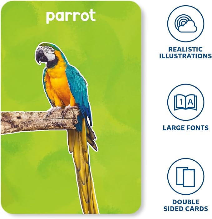 Skillmatics Thick Flash Cards for Toddlers - First 100 Animals, Montessori Toys & Educational Games, Preschool Learning for Kids Ages 1, 2, 3, 4 Years