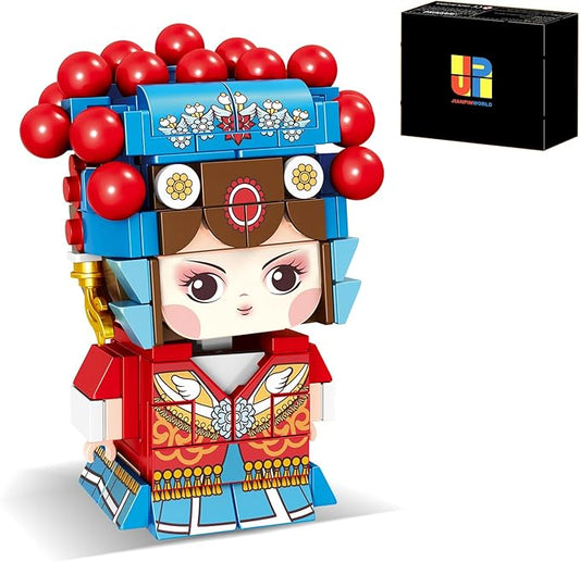 HUADAN Chinese Opera Character Small Building Blocks Model Set, 215pcs Simulation Collection Construction Building Bricks Toy for Kids Adult Age 6+ 96003