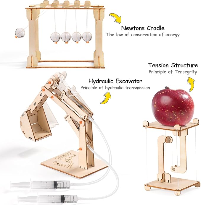 STEM Science Kits for Kids Ages 8-12 5-7, STEM Kits for Kids Ages 8-10, Wood Building Crafts Kits for Boys 6-8, STEM Engineering Toys for Boys 8 10 12 14 Years Old, Science Experiment Projects 9-12