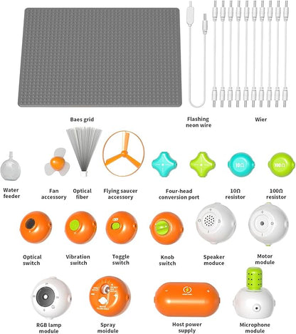 SNAEN Science Circuit Circuit for Kids DIY Electronic Toy 100+ Projects, 30 Circuit Parts, Science Game for Boys Girls, Educational Toys for Kids 3+