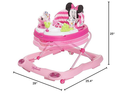 Disney Baby Minnie Mouse Baby Walkers and Activity Center, Pink Glitter Music and Lights Walker