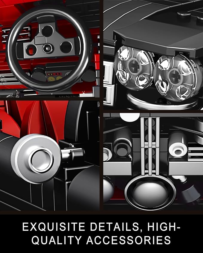 Mould King Sports Car Building Block Kits, MOC Racing Car Model Building Sets, Convertible Car Gifts for Kids Age 8+/Adults Collections Enthusiasts-1,245 Pieces