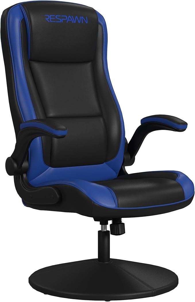 RESPAWN 800 Gaming Chair Floor, Swivel Rocker Gaming Chair, High Back Ergonomic Floor Gaming Chair for Kids and Adults, Gaming Recliner, Floor Rocker Chair with Armrests - Blue