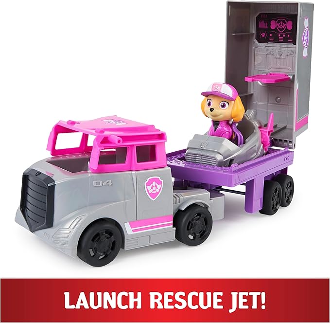 PAW Patrol, Big Truck Pup’s Skye Transforming Toy Trucks with Collectible Action Figure, Kids Toys for Ages 3 and up