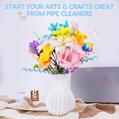 3000 PCS Pipe Cleaners, Pipe Cleaners Bulk 50 Colors, Chenille Stems for Flowers DIY Art Creative Crafts Decorations Colorful Thick Pipe Cleaners Craft Supplies for Christmas Halloween Birthday Gift