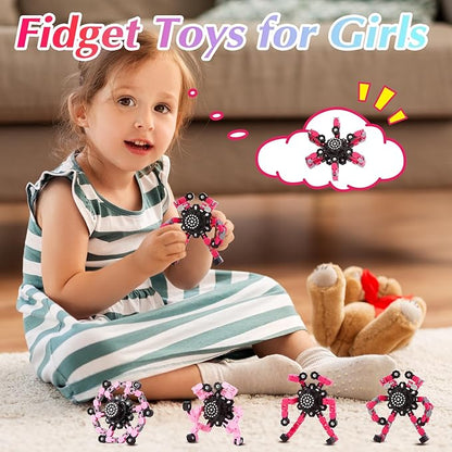 Valentines Day Gifts for Kids Fidget Toys for Teen Girls, Transformable Fidget Spinners,Autism ADHD Stress Relief Sensory Toys for Boys and Girls, Stocking Stuffers for Kids Adults