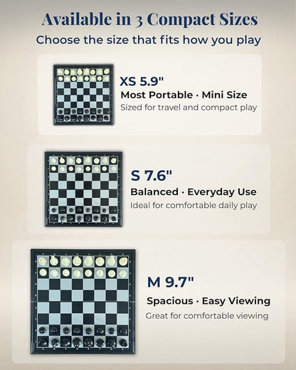 Travel Chess Set Magnetic Portable Folding Board - Small Mini Pocket Chess Set (X-Small / 5.9 Inch)
