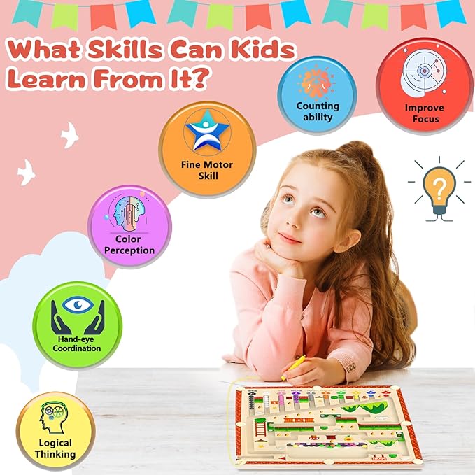 Magnetic Color and Number Maze toys (Magent Toys-Game, medium size), YJ-020