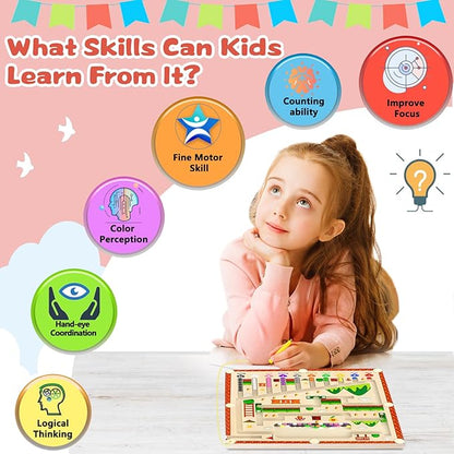 Magnetic Color and Number Maze toys (Magent Toys-Game, medium size), YJ-020