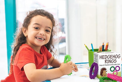 Pick A Toy Sensory Ring and Fidget Toy 3 Pack Pink Purple Green Soft, Flexible Rubber Spikes Suitable Bracelets for Children, Youth, and Adults