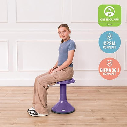 ECR4Kids ACE Active Core Engagement Wobble Stool, 18-Inch Seat Height, Flexible Seating, Eggplant