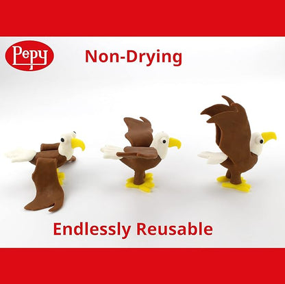 Pepy Plastilina Reusable and Non-Drying Modeling Clay; Set of 24 Bars, 1.4 Ounce Each, Perfect for Arts and Crafts Projects, Light Blue