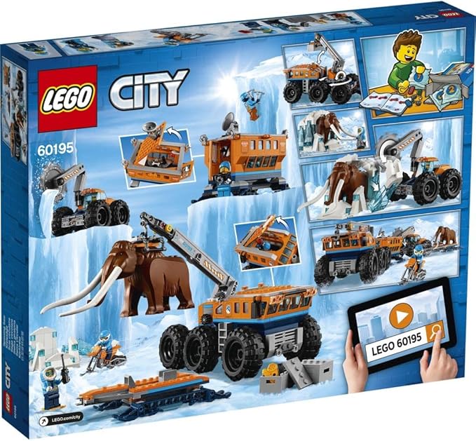 City Arctic Mobile Exploration Base Toy, Crane Vehicle Platform & Trailer, Construction Toys for Kids
