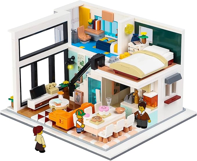 Friends Duplex Apartment Building Block Sets, Mini Modern Dream House Collectible Display Modular Home Cottage Decor Bricks Kits Birthday Gifts Ideas for Adults Teens 8-12 14+ (1167 PCS)