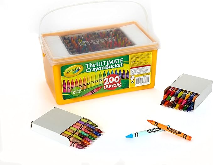 Crayola Ultimate Crayon Bucket, 200 Crayons, Duplicates of Favorite Colors, Gift for Kids