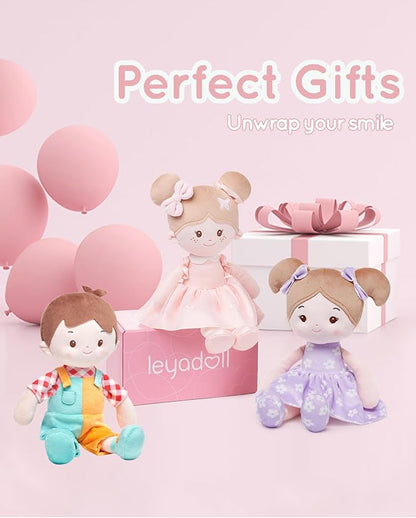 LeyaDoll Soft Baby Boy Doll Toys (12''), My First Baby Rag Doll for 1 Year-Old Boy Birthday Gift,Christmas Plush Toys Gift for Toddler Kids Infants-Patch Boy