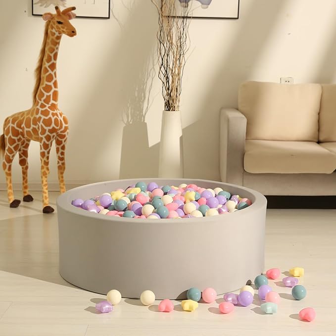 GOGOSO Shape Ball Pits Balls, Star Heart Plastic Play Balls for Toddlers Kids Children, DIY Giant Friendship Bracelet Banner