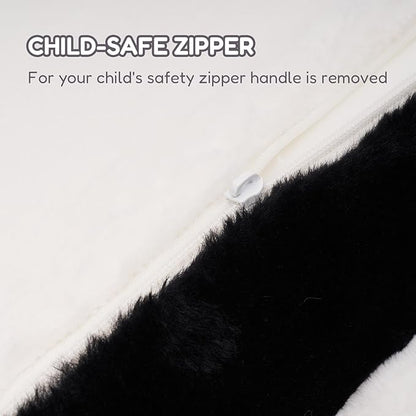 Kids Sofa Chair for Toddler, 2-in-1 Folding Soft Baby Couch with Removable Cover, Comfy Plush Children's Recliner, Convertible Floor Sofa Bed to Lounger for Girls Boys Age 1-3,Panda