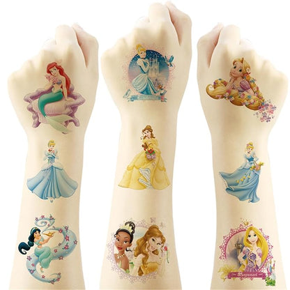 20PCS Cute Cartoon Princess Temporary Tattoos Stickers,Cute Cartoon Waterproof Temporary Tattoos Stickers, Reward Supplies,Halloween and Christmas Surprise Decoration Supplies