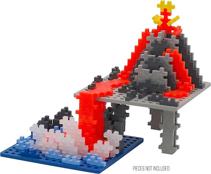 PLUS PLUS 240 Piece Interlocking Building Blocks for Kids, Open Ended Connecting Toys, STEM Bin Mini Manipulatives - Glow Mix Play Tube & Baseplate