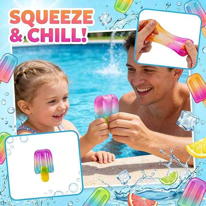 Ice Cream Squeeze Squishy,Summer Sensory Stress Relief,Squishies Slow Rising Fidget Toy Suitable for Everyone (Purple)