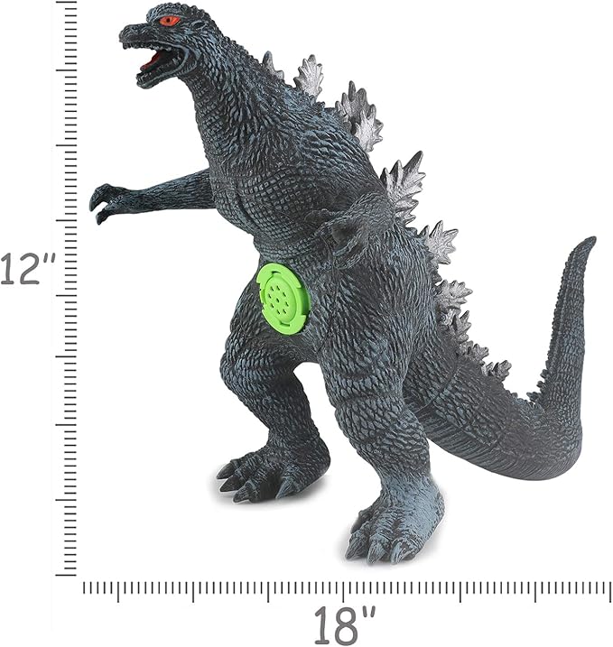 18''X12''X7'' Standing Dinosaur Model Action Figures Soft Touch Vinyl Plastic Dino Toy for Kids Boys (Grey with Sound)