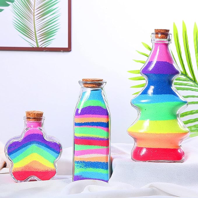 Guuozzli 24 PCS Art Sand,1.24 oz Colored Sand Bottles,Sand Arts and Crafts Kit,Scenic Sand for Kids,DIY Sand Painting,Wedding Decoration
